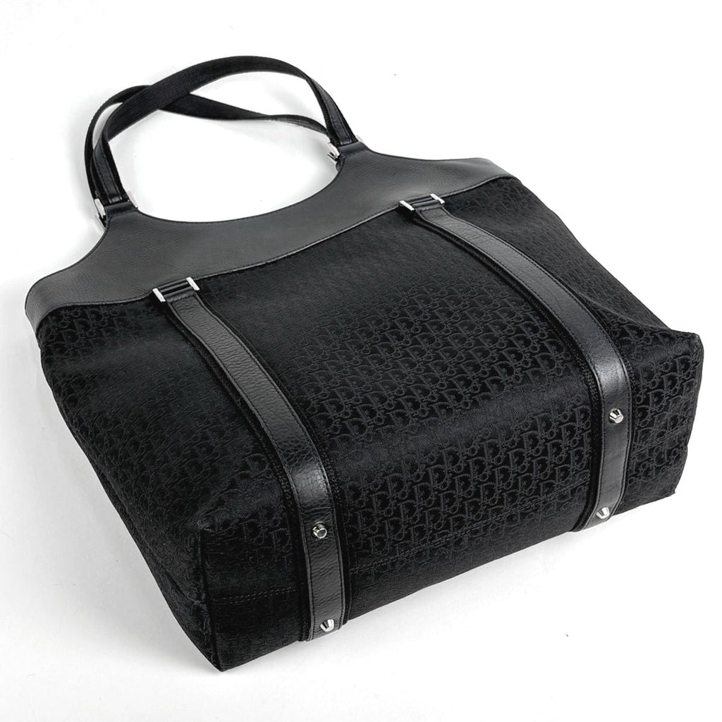 Dior Street Chic Handbag Logo Trotter Pattern Canvas Black