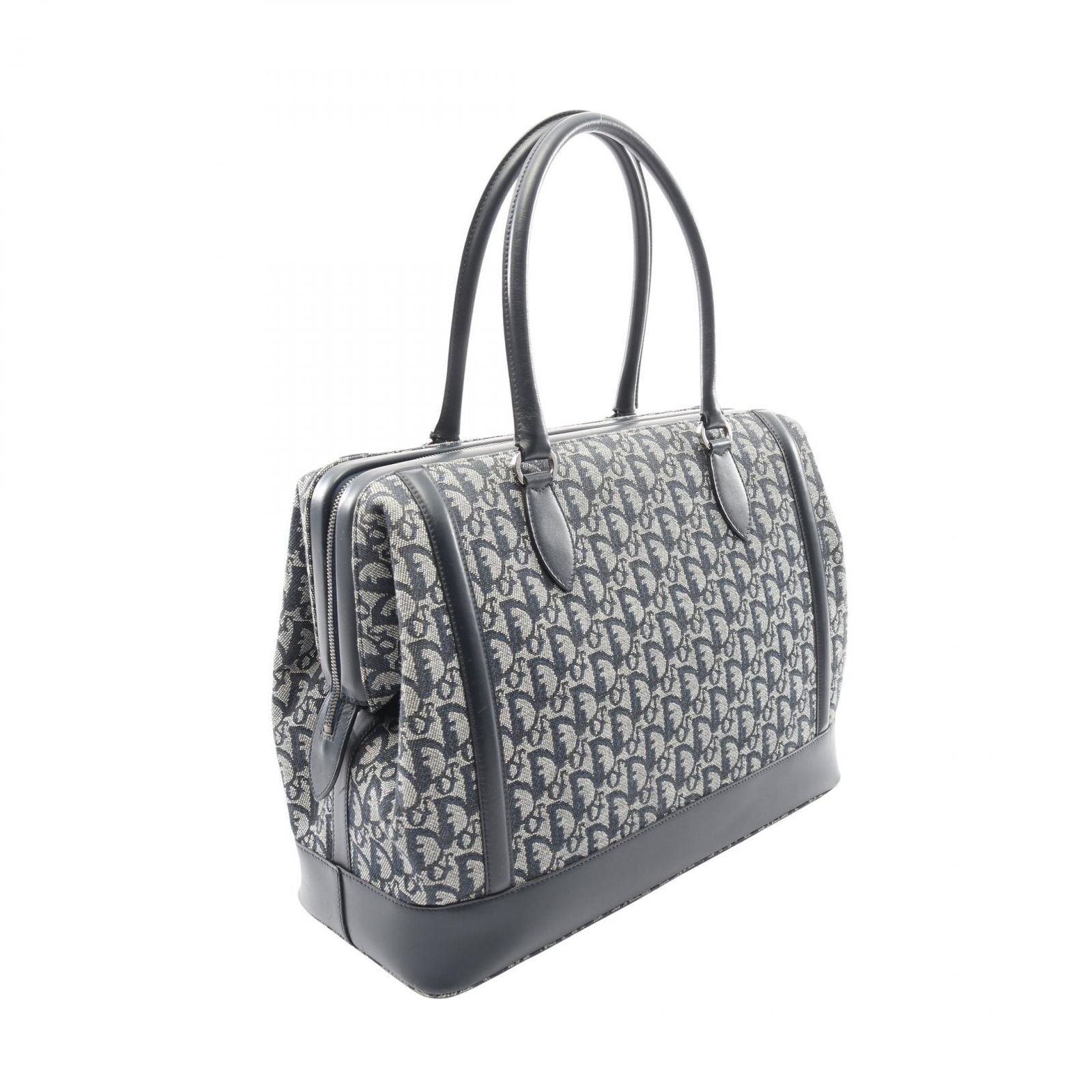 Dior Dio Handbag Tobta Denineta Zba Navy Canvas Leather