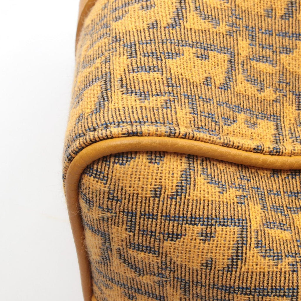Dior Handbag Rango 26 Yellow Canvas Leather Black