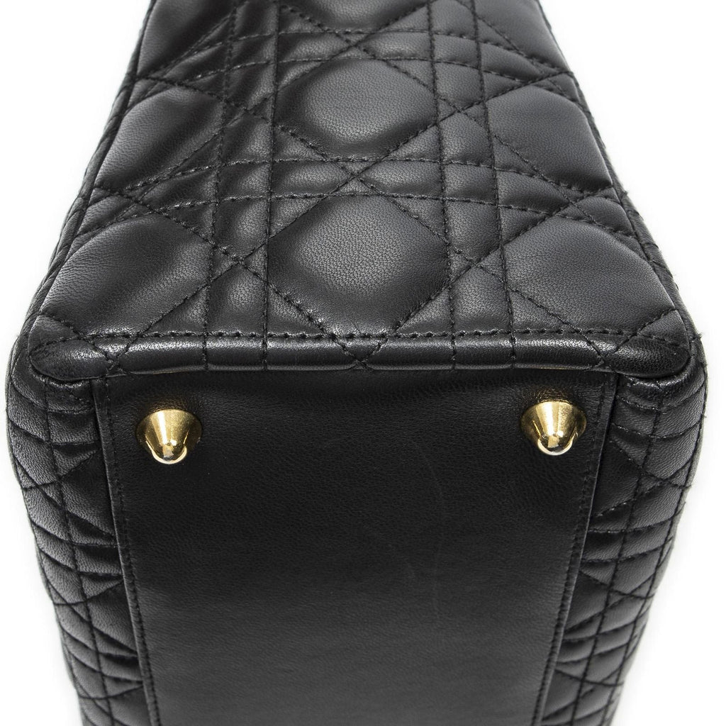 Dior Large Lady Dior Zip Black Canada Lambskin Leather Handbag