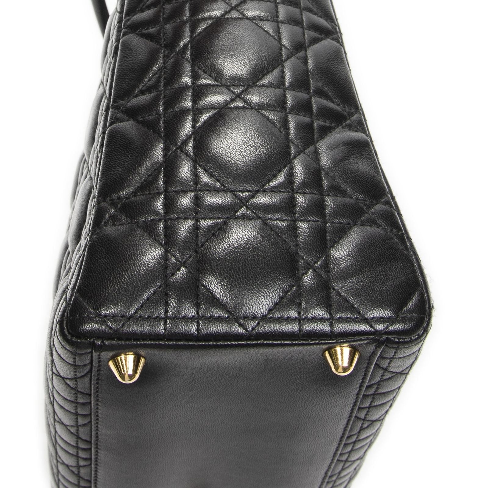 Dior Large Lady Dior Zip Black Canada Lambskin Leather Handbag