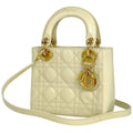 Dior Mini 2-Way Cannage Handbag Leather Cream