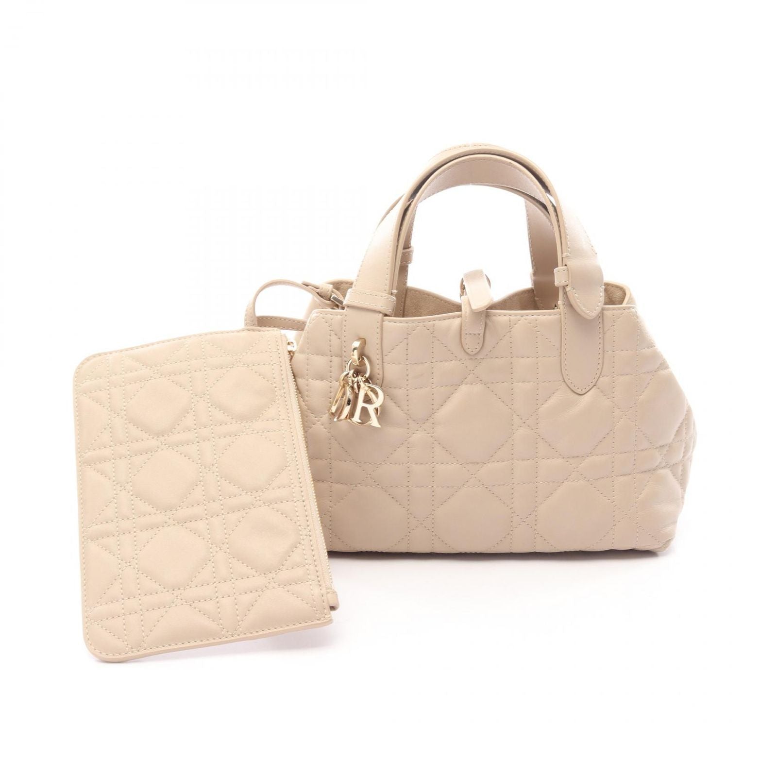 Dior Handbag Toujours Bag Small Beige Leather