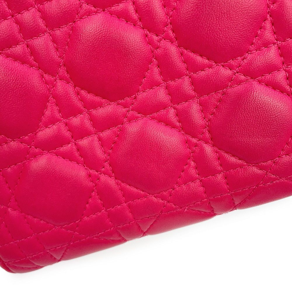 Dior Handbag Cannage Lady Mini Leather 2-Way