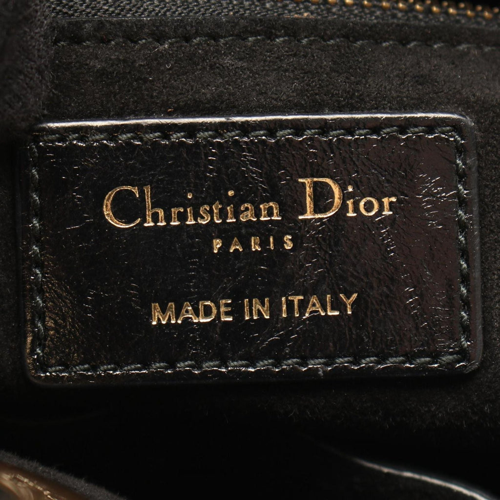 Dior Handbag Lady Dior Small Cannage 2-Way Black Leather Lady Dior Tote
