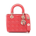 Dior Handbag Lady Dior MY Abcdior Small Cannage 2-Way Red Leather My Tote