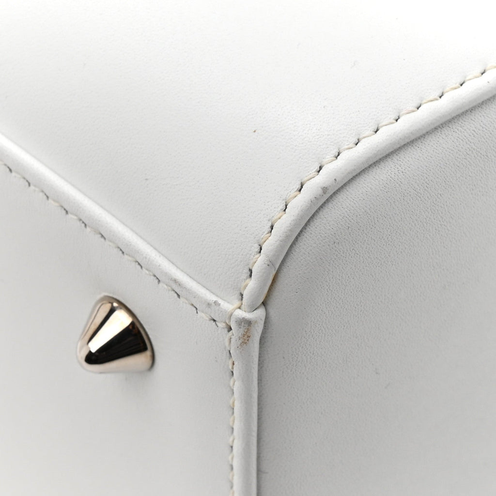Calfskin Patch Embellished Medium Lady Dior White