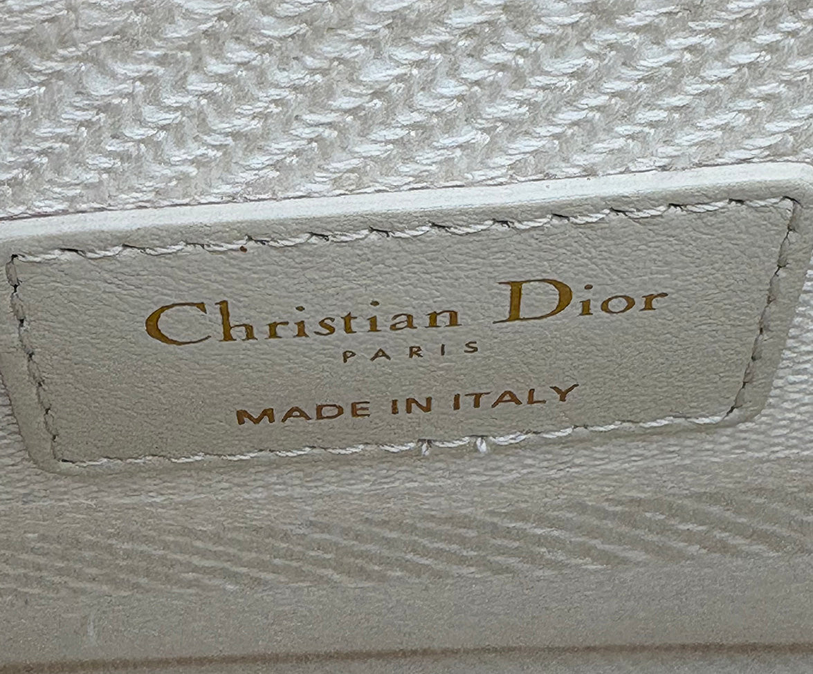 Christian Dior White Canvas & Lace Handbag