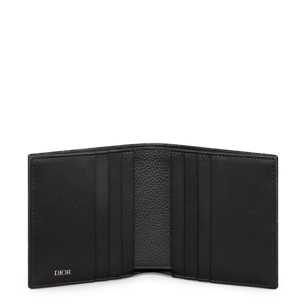 Dior Oblique Jacquard Black Vertical Bifold Wallet