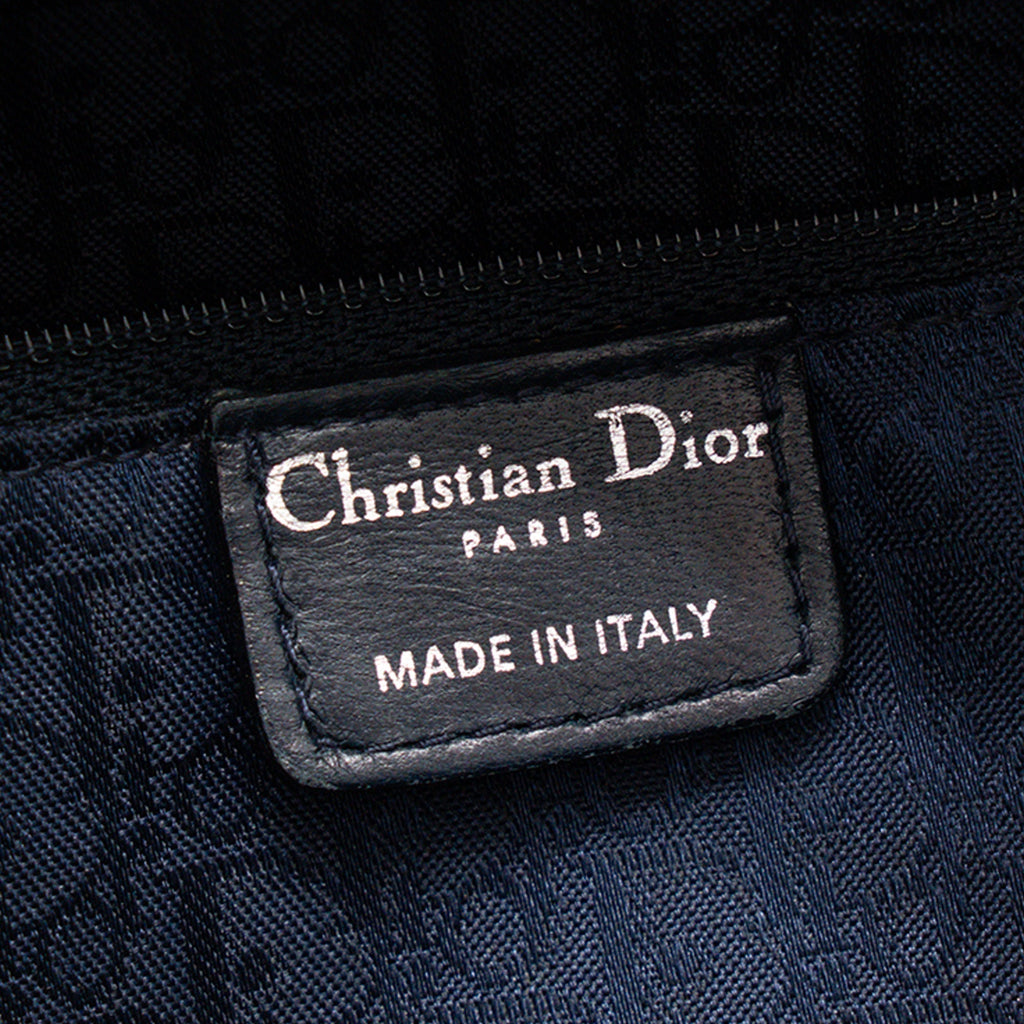DIOR - Vintage black patent cannage leather Lady Dior Large handbag