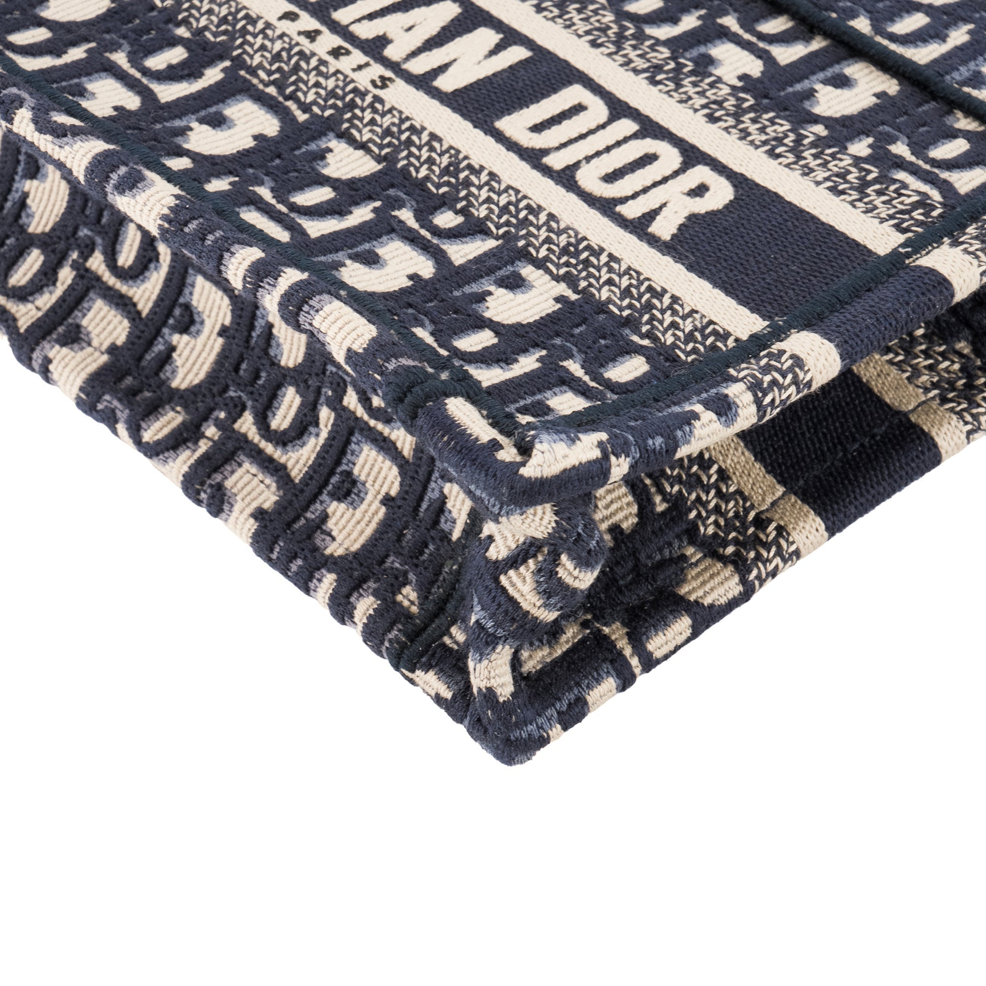 DIOR - Dior Mini Book Tote handbag in navy monogram canvas